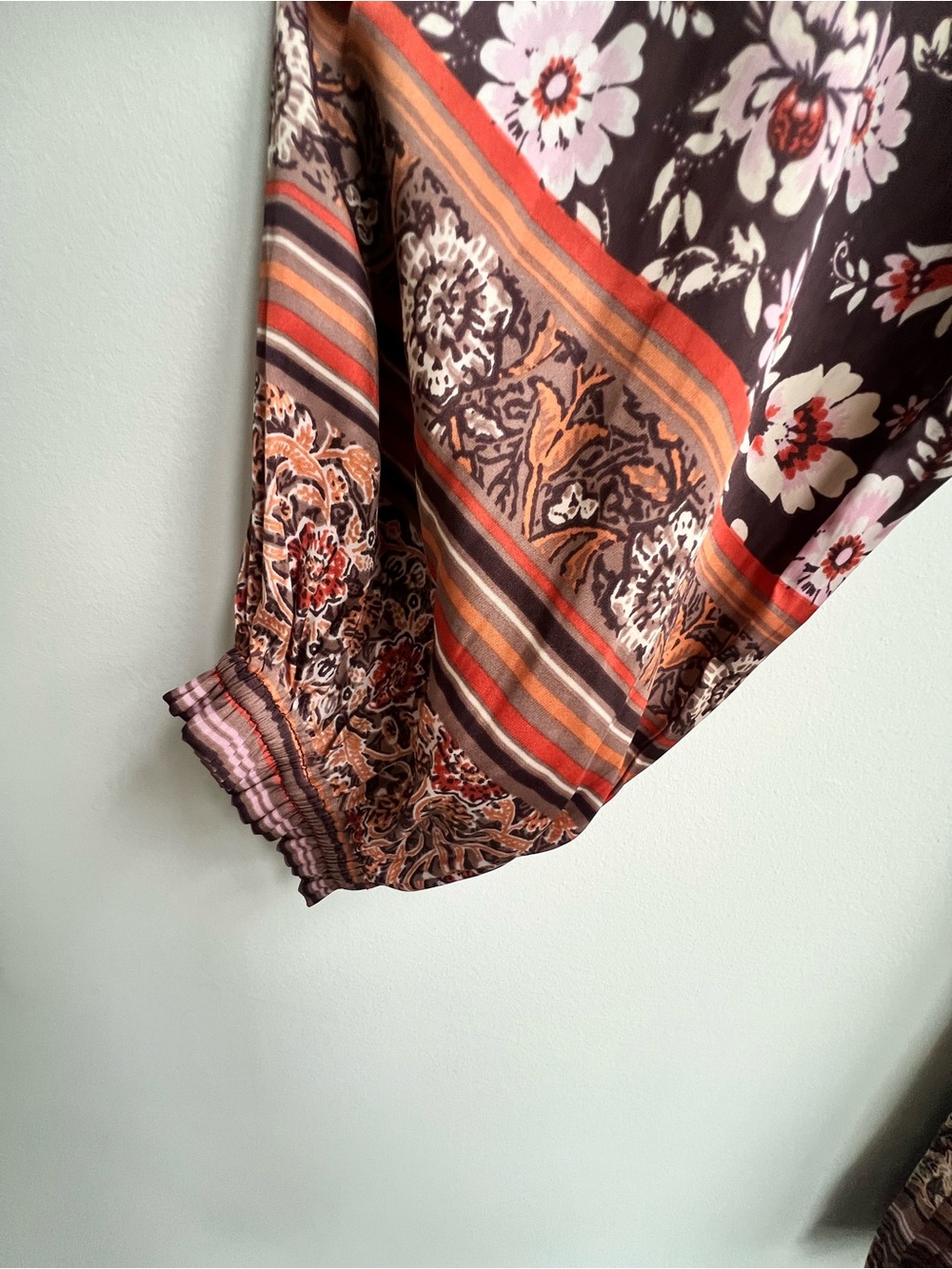 Anthropologie current air Alyce smocked waist floral dress Hippie long sleeve - Picture 10 of 16